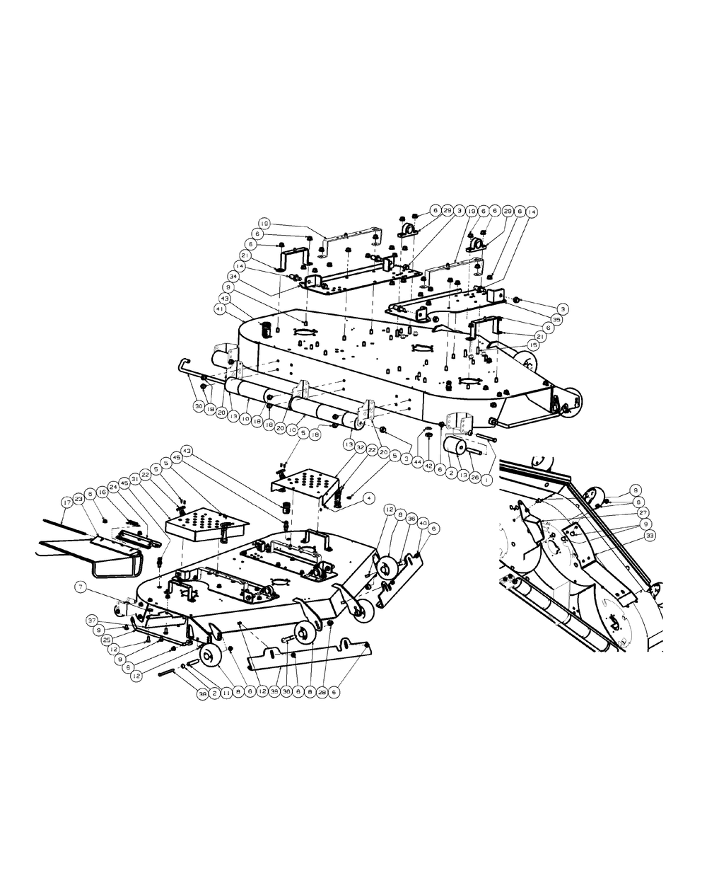 Deck Assembly Diagram and Parts List for M60-KW LC-53AJ8CT6050-29HP-LC-DFI Cub Cadet Lawn Tractor